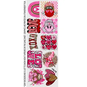 Leopard Valentine DTF Gang Sheet (22in x 60in) Full Color, Durable T-shirt Transfers That can stick to ANY color, Any Fabric!  These cute, leopard infused Valentine's Day Prints will be great for you or for your customers!
