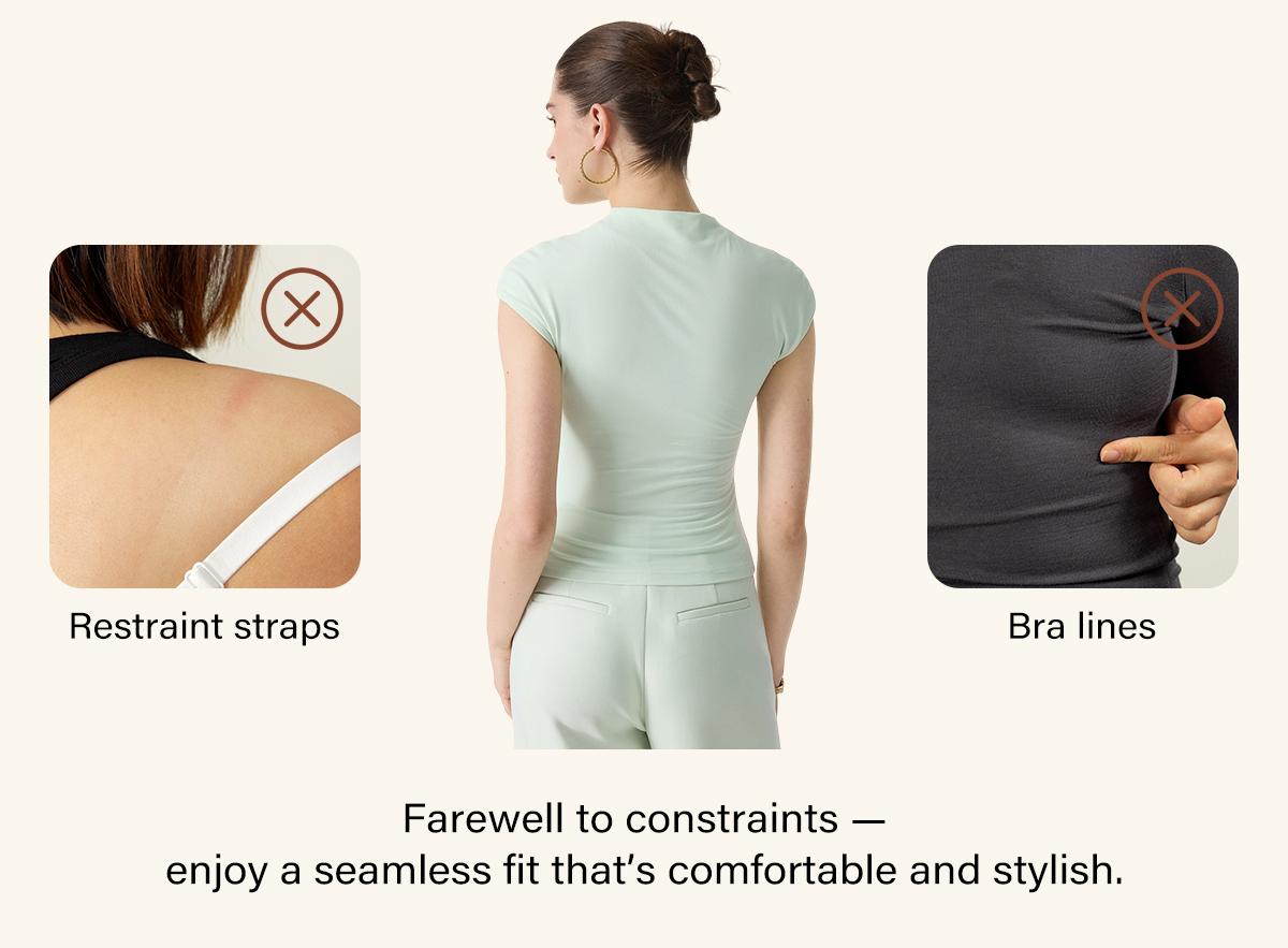 OGL SkinKiss Mockneck Ruched Cropped Brami with Built-in Bra for Comfort and Style SpringStatements