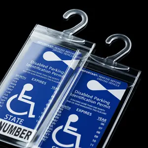 2Pcs Handicap Placard Holder Transparent Disabled Parking Permit Placard Sleeves Cover Protection