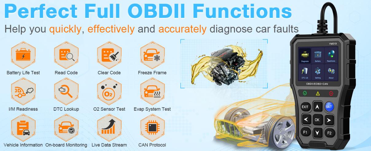 OBD2 Scanner & Battery Tester – Color Screen Code Reader for All OBD II Cars (1996 & Newer) OBD2 Scanner & Battery Tester – Color Screen Code Reader for All OBD II Cars (1996 & Newer)