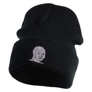 NPC Meme Face Logo Embroidered Big Size Beanies