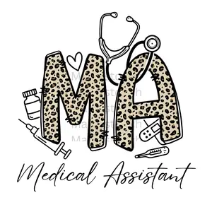 Medical Assistand Leopard Print - Medical Design - -DTF Transfer- Direct to Film Transfer - This is Not a Physical or Digital Product