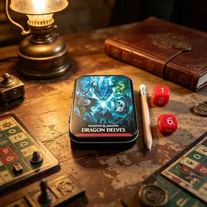 Portable Dungeons & Dragons Adventure Set, Role-Playing Game Kit with Dice, Pencil, Map, Perfect for Travel and Parties, Detailed Map Design