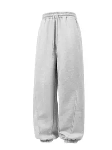 Teenagers Unisex Elastic Waist Jogger Pants, School Season Student Clothing, Casual Loose-Fitting Sports Sweatpants, Spring & Fall Fleece Lined