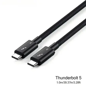 Therbolt 5 data cable, 240W PD charging, 120Gb/s one-way transmission rate, 80Gb/s bidirectional data transmission, compatible with 8K/4K display screens. Woven type compatible with iPhone 17 promax, MacBook Air/Pro and laptops. USB-C data cable