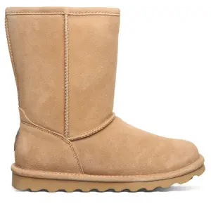 BEARPAW Women's Elle Short Iced Coffee Size 8 | Classic Suede Pull On Fashion Boot | Cozy Winter Boots for Women