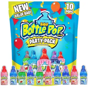 Baby Bottle Pop Candy Lollipops Variety Party Pack - 10 Count Suckers w/ Powdered Dip in Assorted Fruity Flavors - Bulk Candy for Party Favors, Goodie Bags, Birthdays, Baby Showers