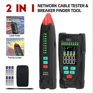 FY8176 2-in-1 Network Cable Tester, Handheld Ethernet Tester with Flashlight & Audible-Visual Alarm, Cable Trace/Length/Breakpoint/Wiring Test,  POE Live Check, Ideal for Network Technicians, Installers, Home/Office/IT Maintenance