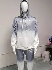 2-piece men's matching outfit set, Tracksuit Set, including casual crew neck long sleeve hoodie and sweatpants, suitable for winter and autumn, designed for sports activities, Valentine's Day, Father's Day, Halloween, Christmas, holiday gifts,