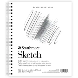 200 Series Sketch Pad, 8.5x11 inch, 100 Sheets, Side Wire - Artist Sketchbook for Drawing, Illustration, Art Class Students