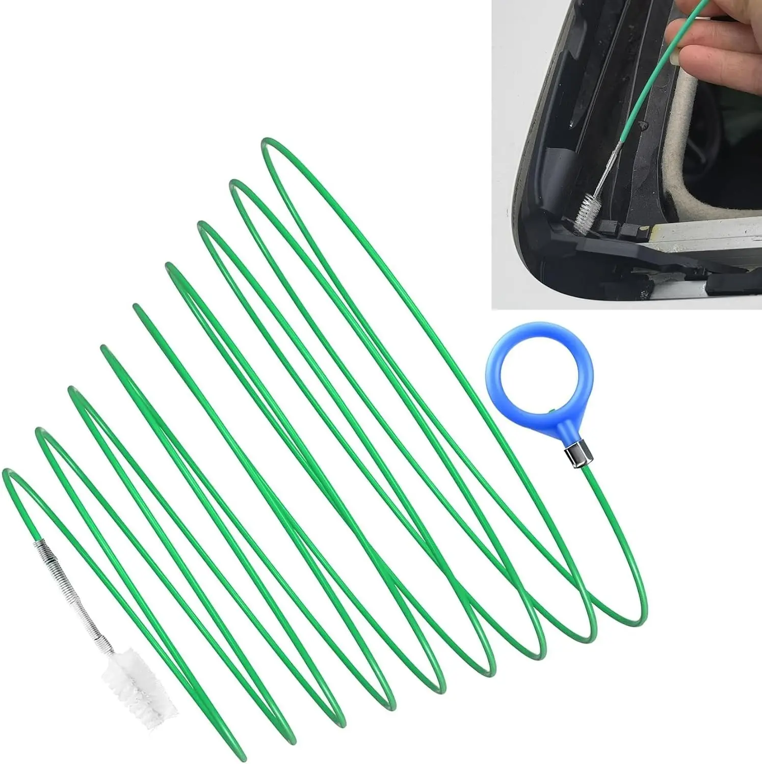 Car Sunroof Drain Cleaning Tool - 118 in Bendable Slim Brush, Upgraded for Efficiency for Car Maintenance & Water Draining Needs
