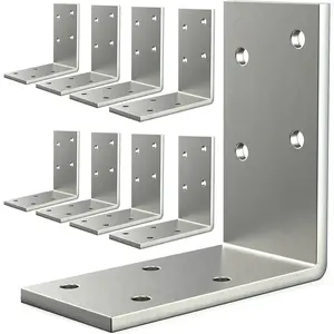 (8PCS) L Brackets Heavy Duty,90 Degree Angle Bracket,Galvanized Corner Brace, Angle Iron,for Wood 90 Degree L Shape Bracket,3"x3"Metal Angle Shelf for Wood Beams Framing Fence