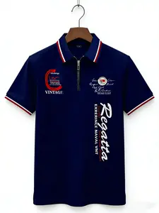 Summer men's full-body digital print Polo with zipper design + breathable fabric, super comfortable.