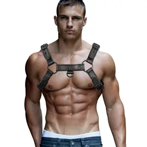 Alligator Pattern PU Mens Harness Leather Suspenders Belt Adjustable Shoulder Strap