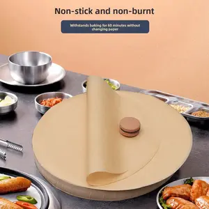 Non-Stick Pre-Cut Baking Paper Sheets, Multi-Purpose Round Flat Bake Mats for Oven & Microwave Use, Kitchen Essentials for Cooking & Baking