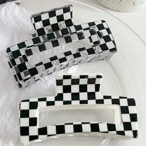 Claw Clips Checkered for Women, Fashion Hair Accessory clawclip thick coraline dragonfly hair clip western hairclips delsol punk style