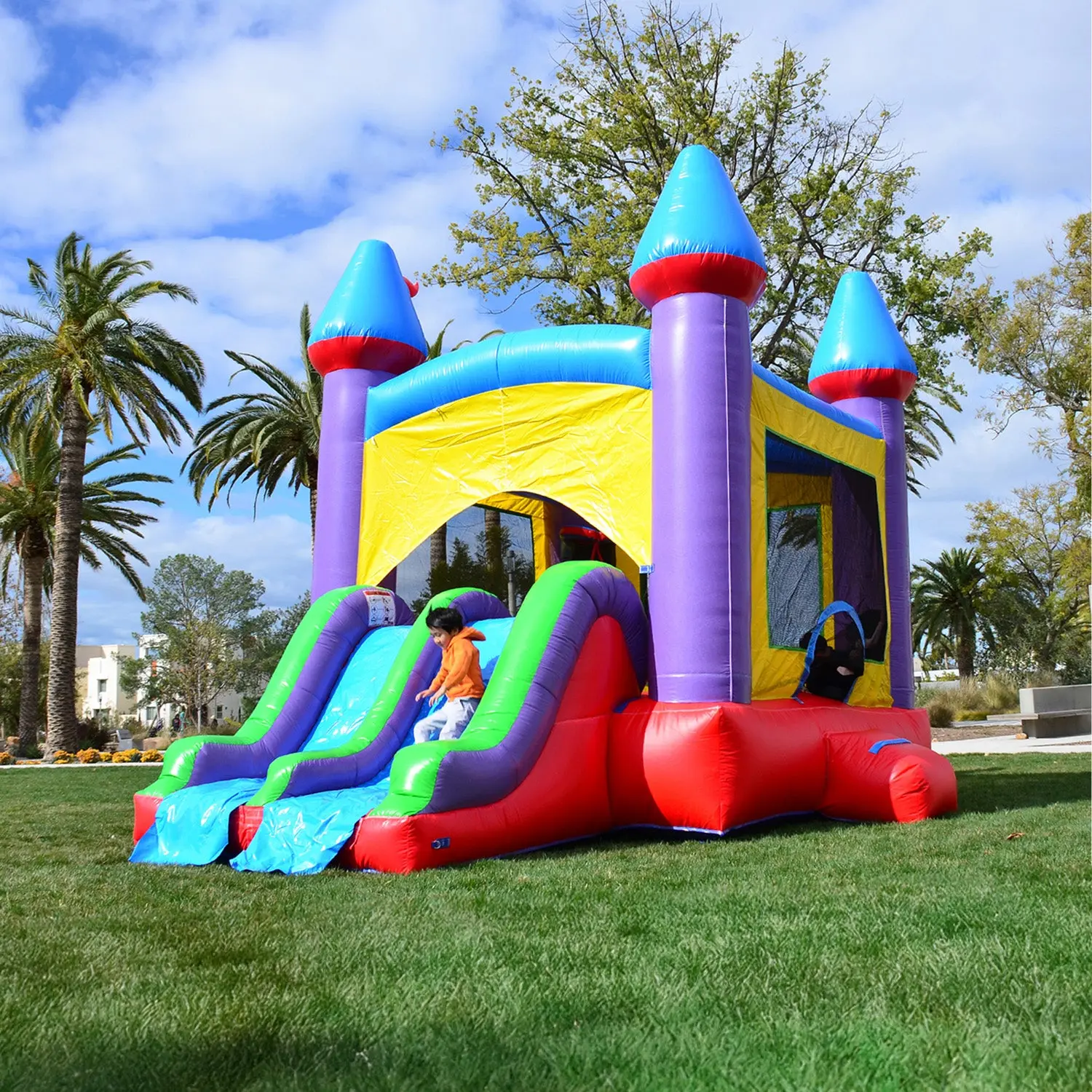 Jelly Bean Castle Bounce House with Dual Slide Combo Jelly Bean Castle Bounce House with Dual Slide Combo