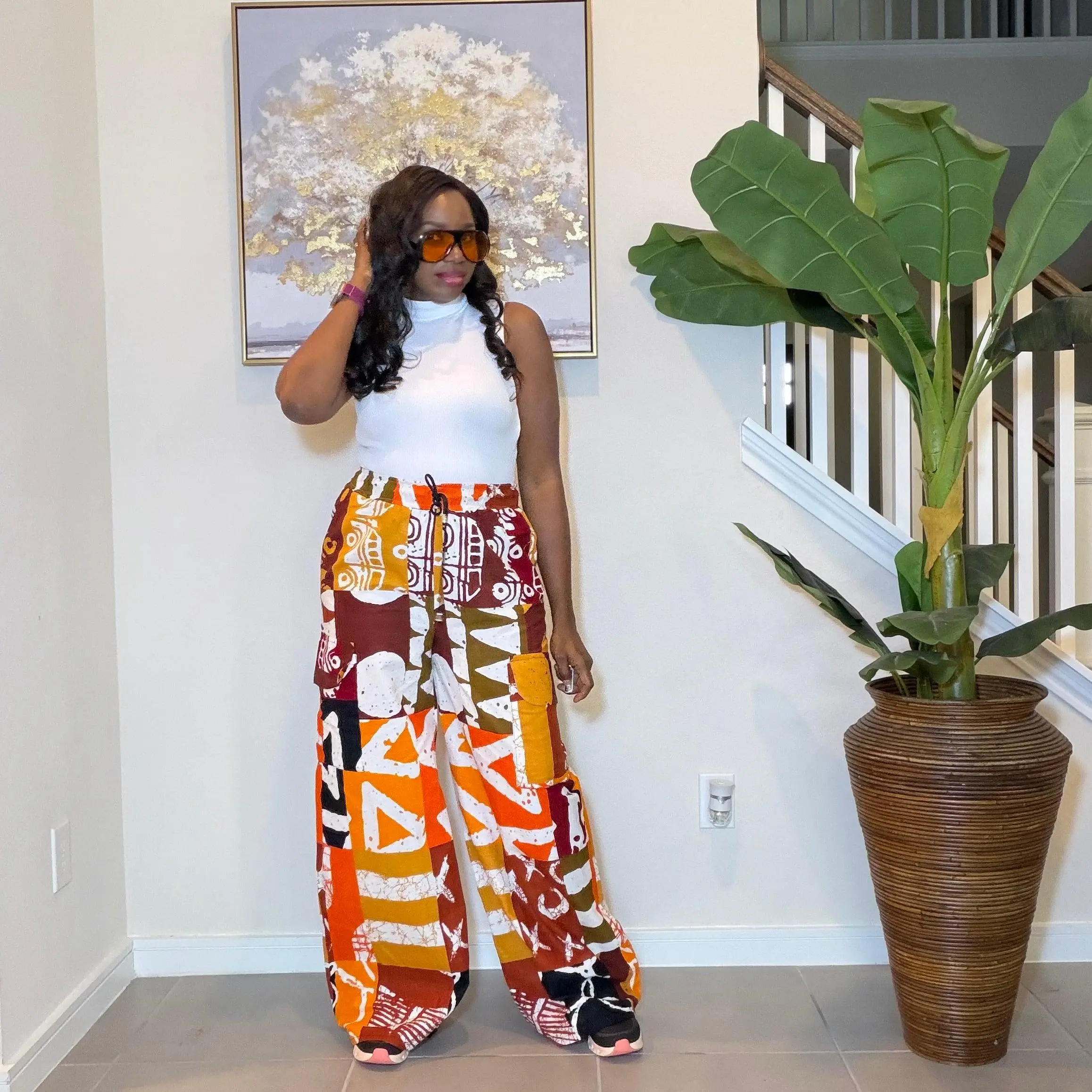 Ankara Print Trousers, Wide‑Leg African Pants
