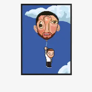 Mac Miller Balloon Poster - Hold On to What Lifts You Up - Retro Art Print, Funny Rap Decor, Wall decor