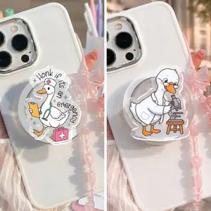 Funny Nurse Goose MagSafe Phone Grip – Medical Duck Magnetic Pop Socket Kickstand for iPhone, Cute Healthcare Worker Gift