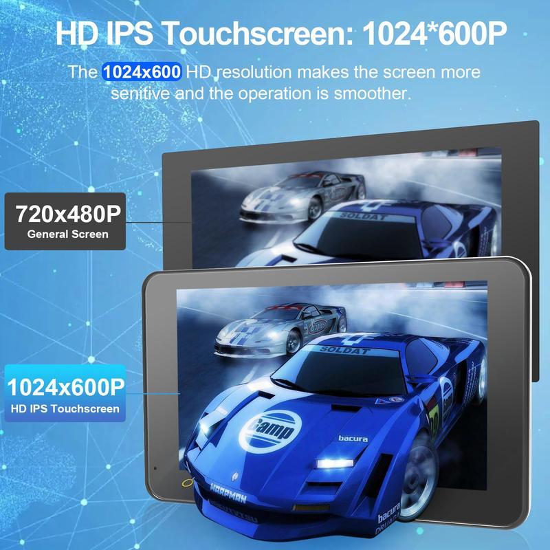 Paslda New Year gift-2026 Portable Carplay Screen 7-Inch IPS Touchscreen with Landscape & Portrait Modes Wireless Carplay Android Auto Suction Mount Mirror Link HD Touch Easy Install Rear View Camera Compatible with Most Cars