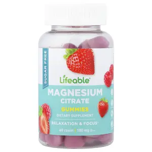 Lifeable Magnesium Citrate Gummies, Berry, 60 Gummies (90 mg per Gummy)