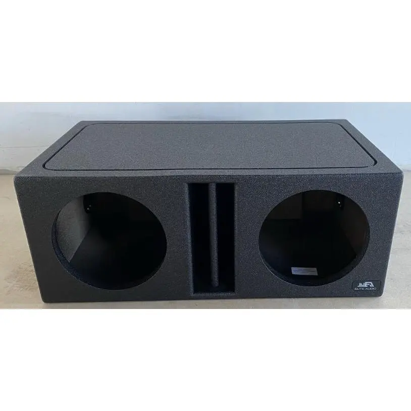 Elite Audio EBOX-BLVD10CP Center-Split Vented Dual 10” Subwoofer Enclosure - Polyurethane Bed Liner Finish, 3/4” MDF with 1” Front Baffle, Pro-Tuned Ports, High-Current Terminals for Enhanced Bass & Superior Sound Quality
