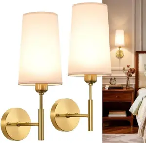 [Hot]New Medieval Modern Style Battery Powered Wall Lamp 2-piece Set Wireless Wall Lamp With Rechargeable Magnetic Bulb And Remote Control Adjustable 3-color Wall Lamp, Suitable For Bedroom, Living room, Corridor decoration