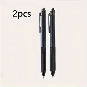 2Pcs click pen office supplies 0.5mm bullet double ball quick-drying black brush gel pen Smooth writing pens