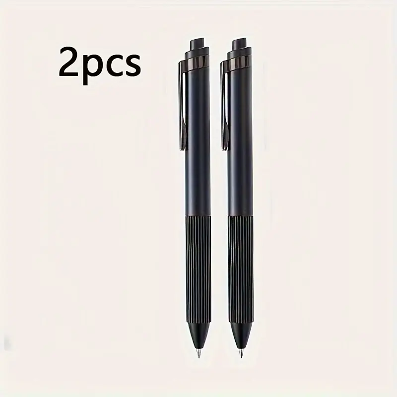 2Pcs click pen office supplies 0.5mm bullet double ball quick-drying black brush gel pen Smooth writing pens