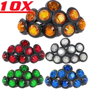 12V Round Flush Mount LED Side Marker Light, Waterproof LED Side Marker Light, Trailer Lights for Cars, Trucks, ATVs & Boats, Car Lighting Accessories