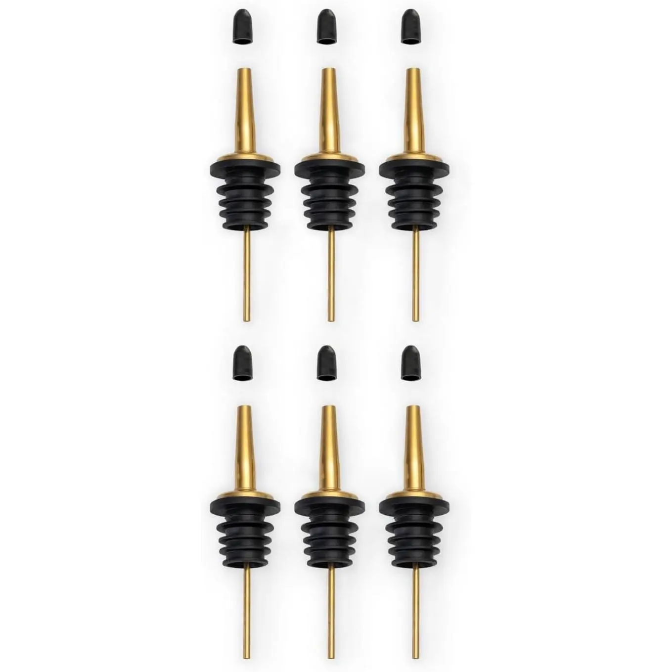 6, 12, & 24 Packs of Bottle Pour Spouts, Leak-Proof Bottle Pourers, High-End Bartender Grade Speed Pourer, Professional Metal Pour Spouts for Bottles, Juice, Syrup, Oils