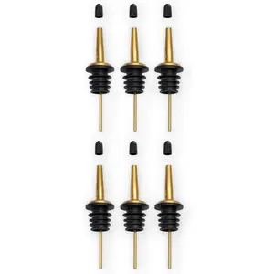 6, 12, & 24 Packs of Bottle Pour Spouts, Leak-Proof Bottle Pourers, High-End Bartender Grade Speed Pourer, Professional Metal Pour Spouts for Bottles, Juice, Syrup, Oils