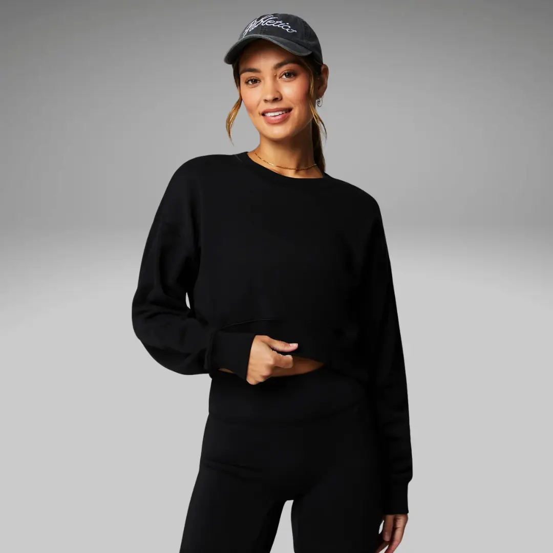Fabletics Women's Year Round Terry Cropped Sweatshirt - Casual Fabletics Women's Year Round Terry Cropped Sweatshirt - Casual