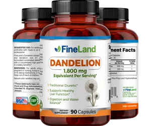 FineLand DANDELION 1,800 mg Diuretic, Supports Liver Function, Digestion & Water Function 90 Capsules / 30 Servings
