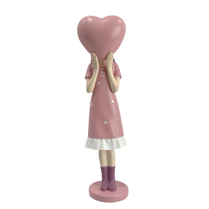 Charming Pink Girl Statue Set - Cute Resin Home Decor, Tabletop Ornament, and Sweet Gift, perfect for placing on a desk or shelf, and an ideal birthday gift for best friends and loved ones.