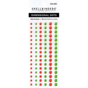 Spellbinders - Card Shoppe Essentials - Enamel Dots - Dimensional Red & Green