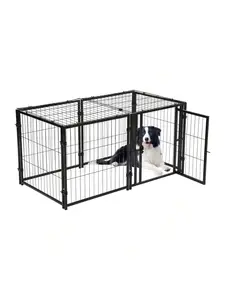 Gaomon 48-Inch Heavy-Duty Indestructible Escape-Proof Metal Dog Crate, Indoor-Outdoor Puppy Kennel Equipped with a Litter Tray