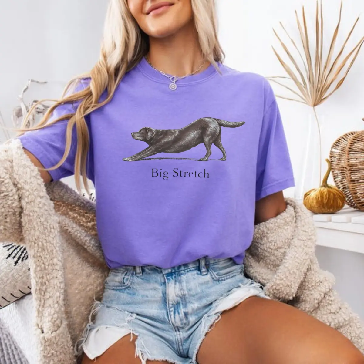 Comfort Colors Big Stretch Chocolate Labrador Retriever Tshirt, Funny Stretching Lab Dog T-shirt, Chocolate Lab Lover Gift, Vintage Dog