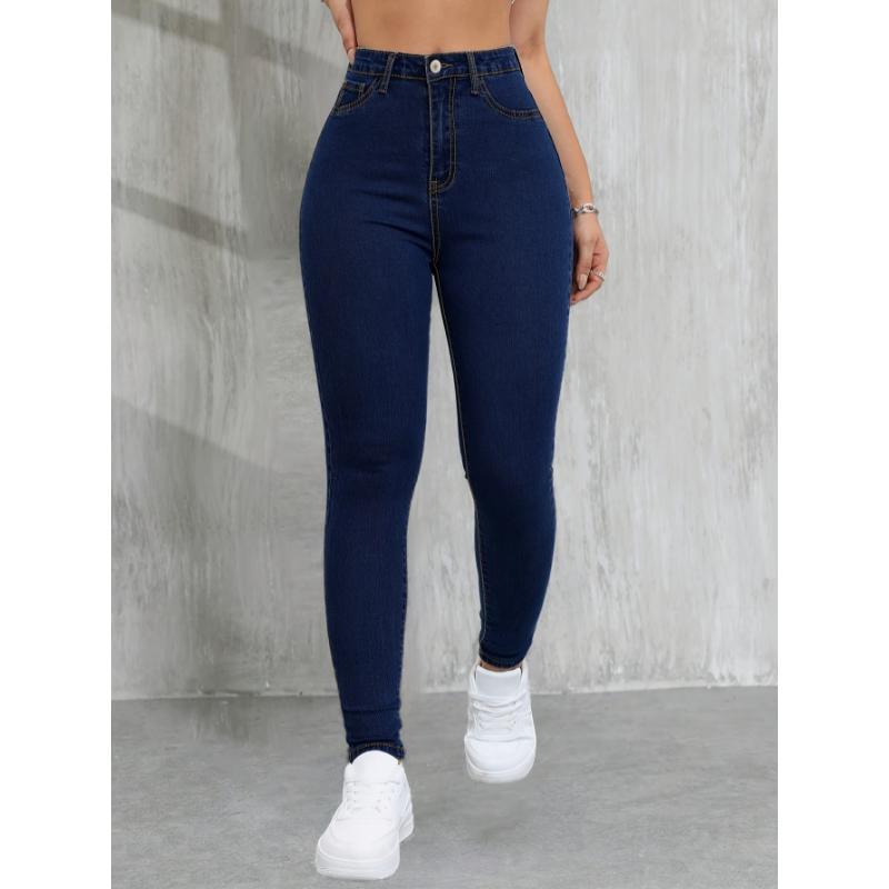 Preppy Style High Stretch Skinny Jeans for Women - 70% Rayon, 27.6% Polyester, 2.4% Spandex Blend, Solid Color, Button Fly, All-Season Long Pants with Woven Fabric, Tightfit Jeans|Preppy Style Jeans|Stretch Denim Blend Preppy Style High Stretch Skinny Jeans for Women - 70% Rayon, 27.6% Polyester, 2.4% Spandex Blend, Solid Color, Button Fly, All-Season Long Pants with Woven Fabric, Tightfit Jeans|Preppy Style Jeans|Stretch Denim Blend