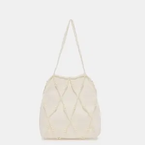 Dolce Vita SERILDA PEARL HANDBAG IVORY SATIN