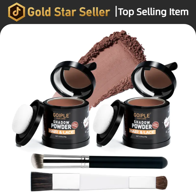 2 Count Hairline Powder Kit Root Cover Up Hairline Filler Touch Up Powder for Men&Women Highlight Refresher with Brush Makeup Cosmetic,Waterproof and Sweatproof