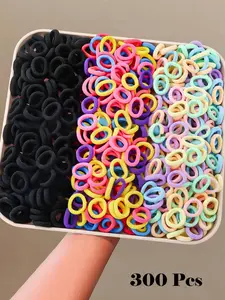 300pcs-Set-Colorful-Basic-Hair-Ties-Scrunchies-For-Girls-Ponytail-Holders-Damage-Free-Hair-Accessories-For-Daily-Use-Elastic-Hair-Accessory, Hair Accessories Sets