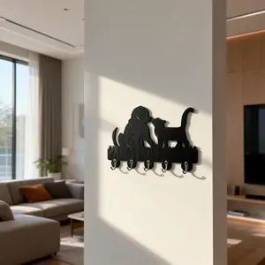 Stylish wall-mounted key holder, cat-themed wall organizer, clothes rack, entryway letter and key organizer, key hooks with storage shelf, wall key rack, fun wall decor, suitable for bedroom, living room, and office, perfect for Mother's Day, Thanksgiving