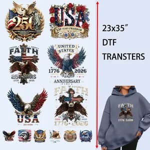 12 PCS/Set Iron on Transfers 250 Years of American Pride DTF Transfers Ready to Press Heat Transfer Stickers Iron on Decals for T Shirts Hoodie DIY Crafts
