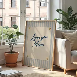 [No Frame] Anniversary Gift Print – Romantic Wall Art with Love You More Quote