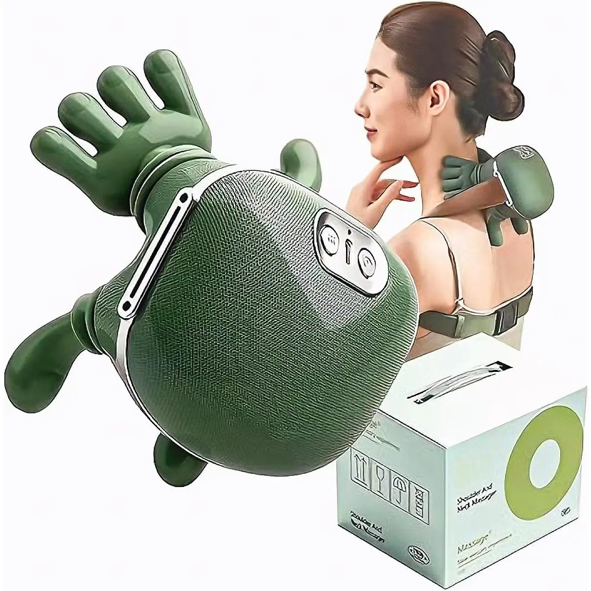 ROUYIL Shoulder Massager Electric Cervical Massager Bionic HandHeating Wireless Portable 3D KneadingMassage for Neck Shoulders