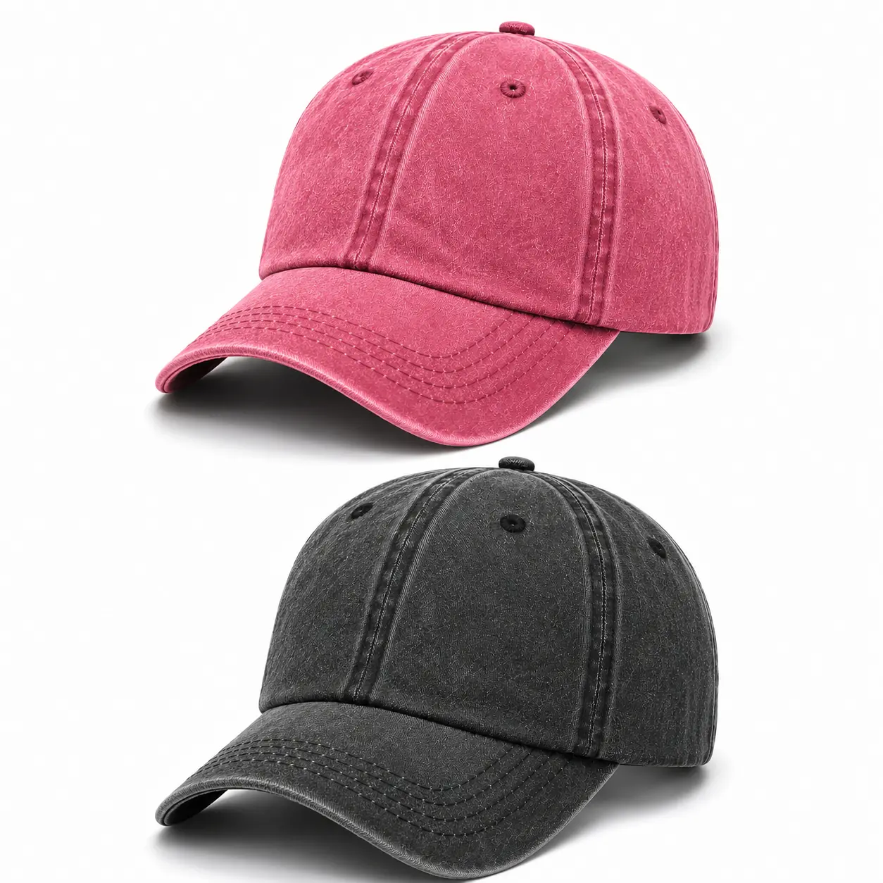 2 pc Vintage Washed Baseball Caps, Personalized Baseball Cap, Matching Hats for Couples, Father and Daughter, Friends, Adjustable DadHat, Distressed Cotton Cap Hat for Men, Women, Unisex, Casual Outdoor Sun Hat