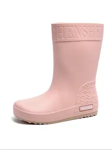 Women's Fashionable Solid Color Rain Boots, Casual Waterproof Non-slip Rain Boots for Daily Wear, Stylish Rain Boots for Women & Girls, Walking Shoes, Waterproof Footwear