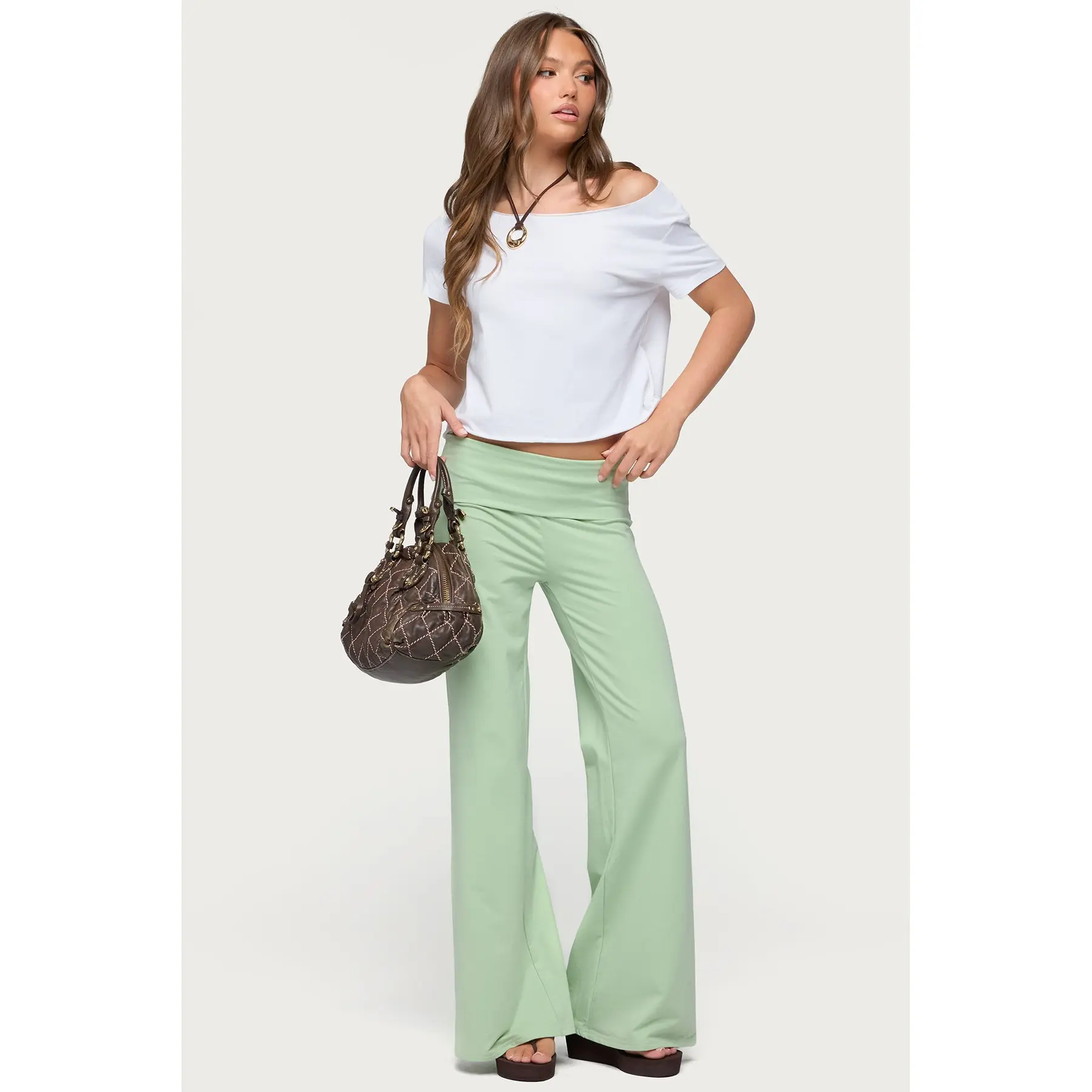 Cammy Wide Leg Foldover Pants